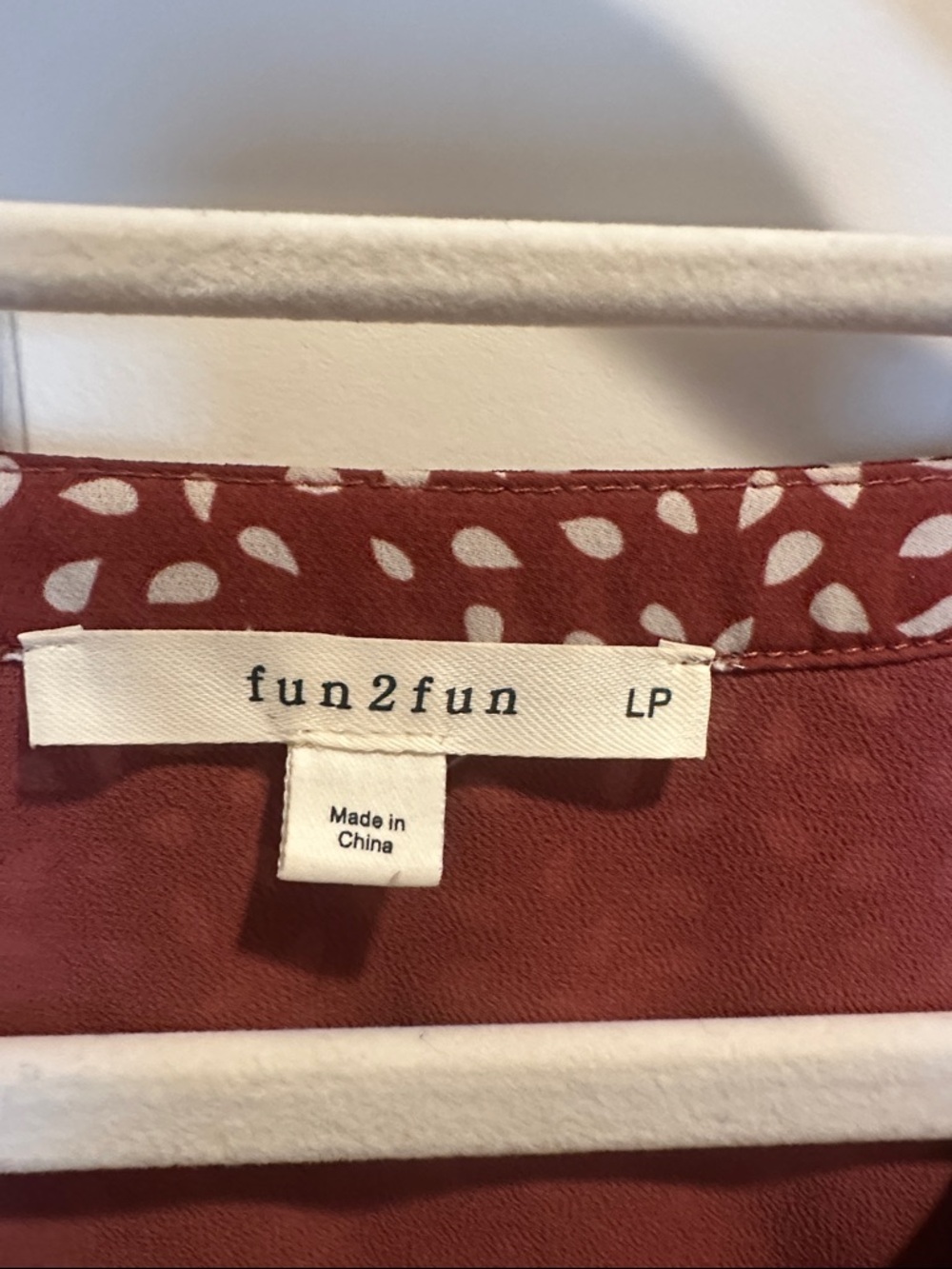 Fun2Fun Rust Red Dot Cap-Sleeve Blouse - Picture 2 of 4
